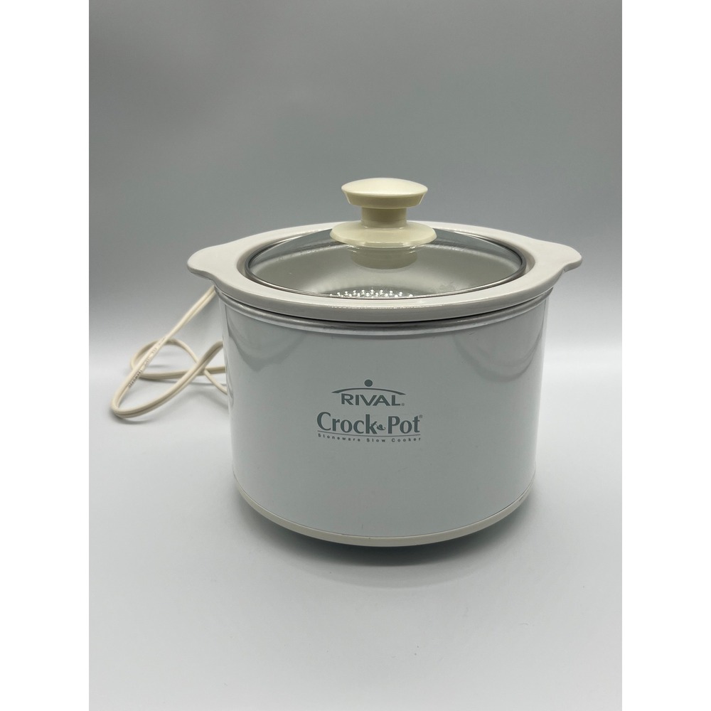 Rival Crock-Pot 3215 White Stoneware Slow Cooker with Glass Lid 80W 120V Works